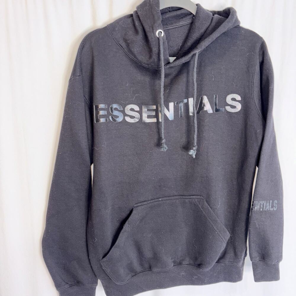 Fear of God Essentials Hoodie Stretch Limo Black - No Size Tag - 22” Pit 2 Pit